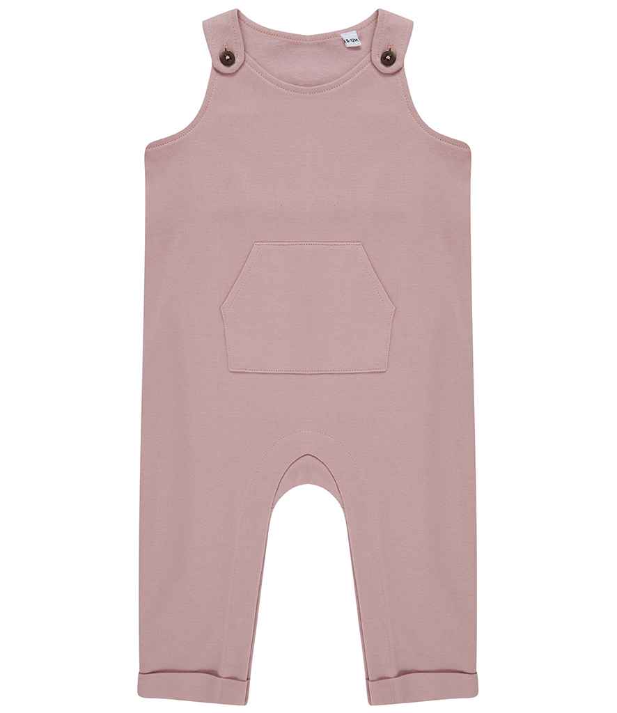 Larkwood Baby/Toddler Organic Cotton Dungarees in Soft Pink by Larkwood — Custom branded clothing by Print Press, featuring premium embroidery produced in our specialist print lab in the UK.