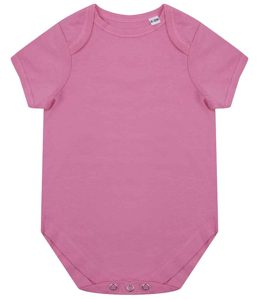 Larkwood Organic Baby Bodysuit in Bright Pink by Larkwood — Custom branded clothing by Print Press, featuring premium embroidery produced in our specialist print lab in the UK.