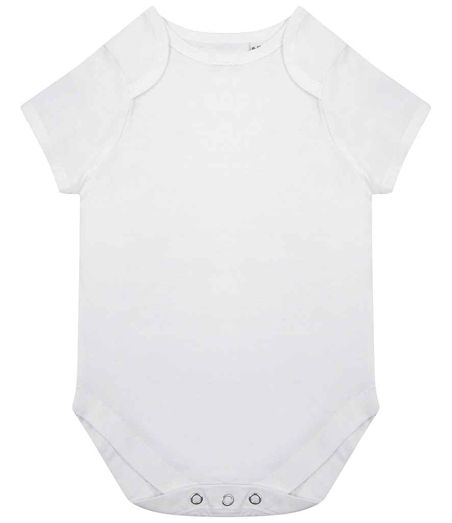 Larkwood Organic Baby Bodysuit in White by Larkwood — Custom branded clothing by Print Press, featuring premium embroidery produced in our specialist print lab in the UK.