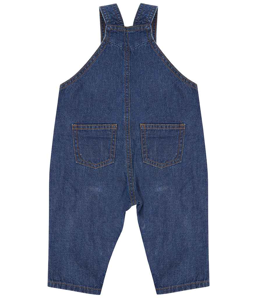 Larkwood Kids Denim Dungarees in by Larkwood — Custom branded clothing by Print Press, featuring premium embroidery produced in our specialist print lab in the UK.