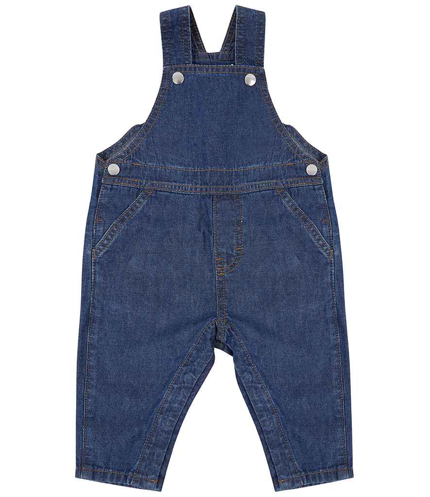 Larkwood Kids Denim Dungarees in by Larkwood — Custom branded clothing by Print Press, featuring premium embroidery produced in our specialist print lab in the UK.