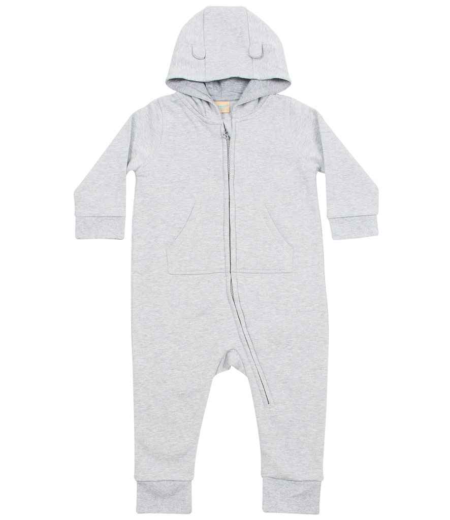 Larkwood Baby/Toddler Fleece All In One in Heather Grey by Larkwood — Custom branded clothing by Print Press, featuring premium embroidery produced in our specialist print lab in the UK.