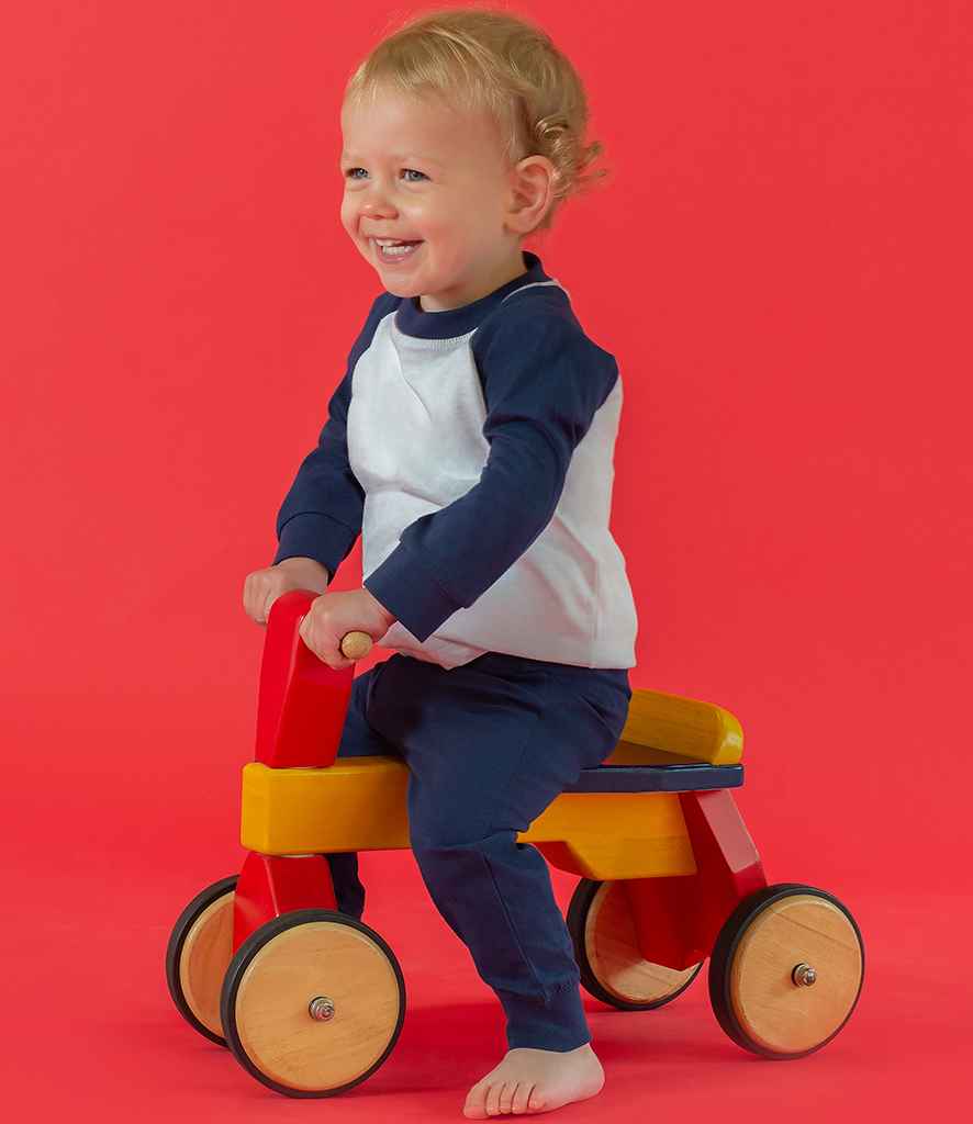 Larkwood Baby/Toddler Pyjamas in Navy White by Larkwood — Custom branded clothing by Print Press, featuring premium embroidery produced in our specialist print lab in the UK.