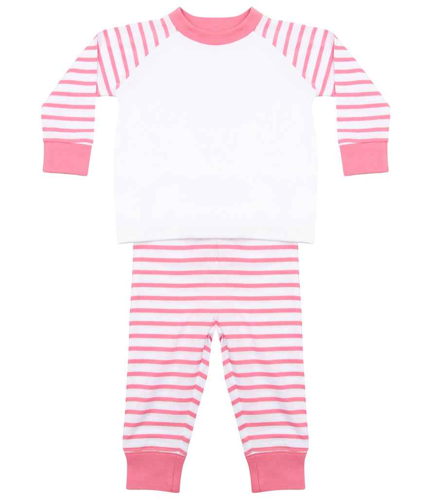 Larkwood Baby/Toddler Striped Pyjamas in by Larkwood — Custom branded clothing by Print Press, featuring premium embroidery produced in our specialist print lab in the UK.