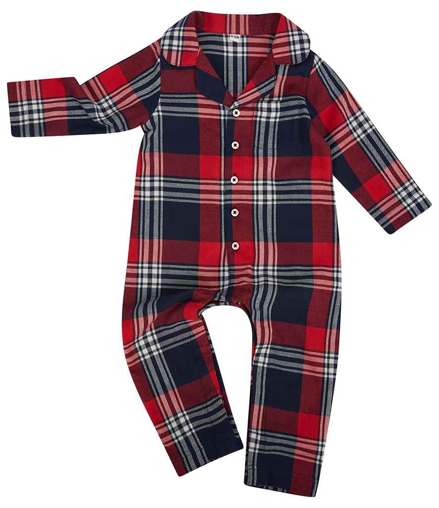 Larkwood Baby/Toddler Tartan All In One in by Larkwood — Custom branded clothing by Print Press, featuring premium embroidery produced in our specialist print lab in the UK.