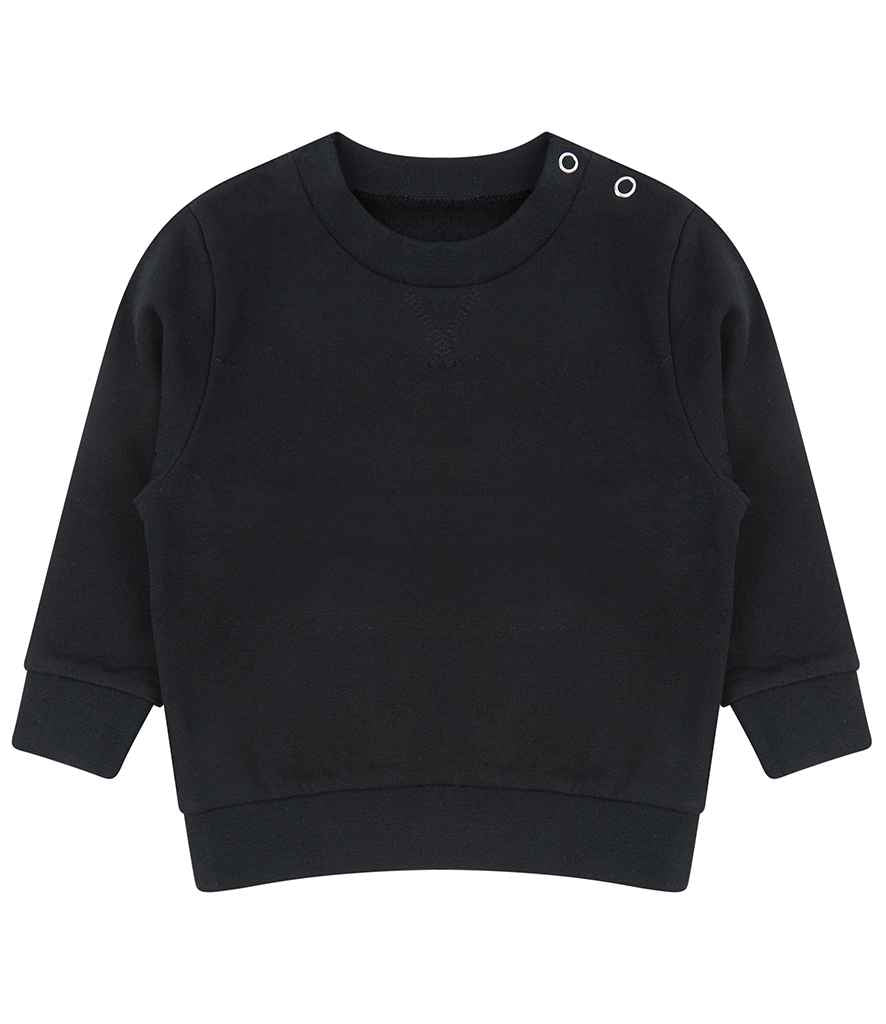 Larkwood Kids Sustainable Sweatshirt in Black by Larkwood — Custom branded clothing by Print Press, featuring premium embroidery produced in our specialist print lab in the UK.