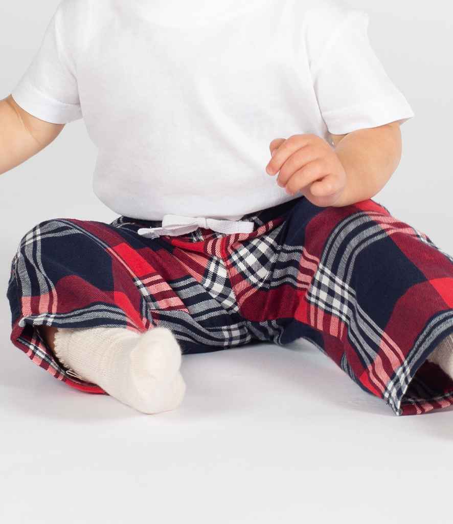 Larkwood Baby/Toddler Tartan Lounge Pants in by Larkwood — Custom branded clothing by Print Press, featuring premium embroidery produced in our specialist print lab in the UK.