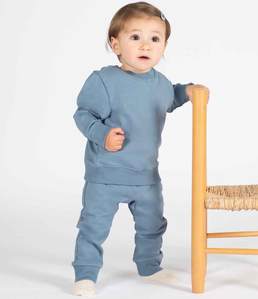 Larkwood Kids Sustainable Joggers in Stone Blue by Larkwood — Custom branded clothing by Print Press, featuring premium embroidery produced in our specialist print lab in the UK.