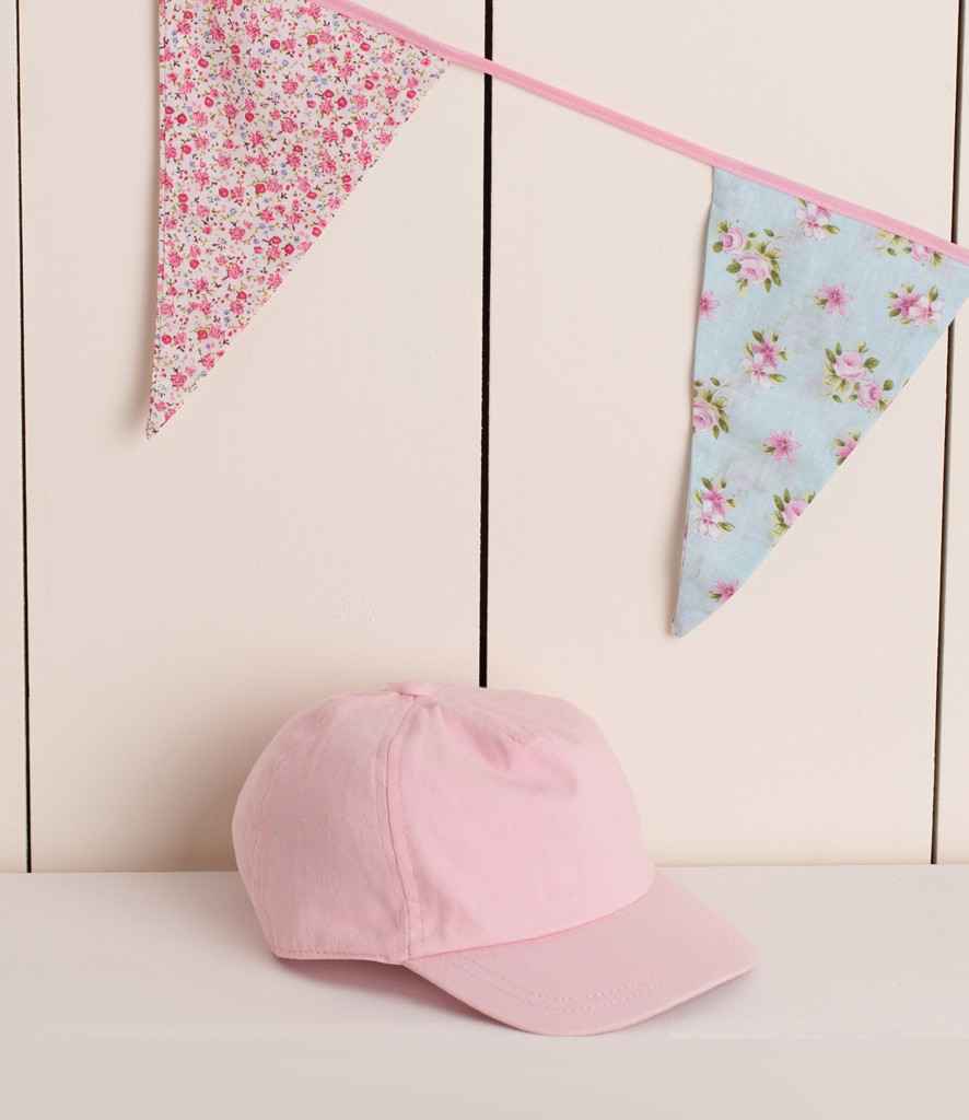 Larkwood Baby/Toddler Cap in Pale Pink by Larkwood — Custom branded clothing by Print Press, featuring premium embroidery produced in our specialist print lab in the UK.