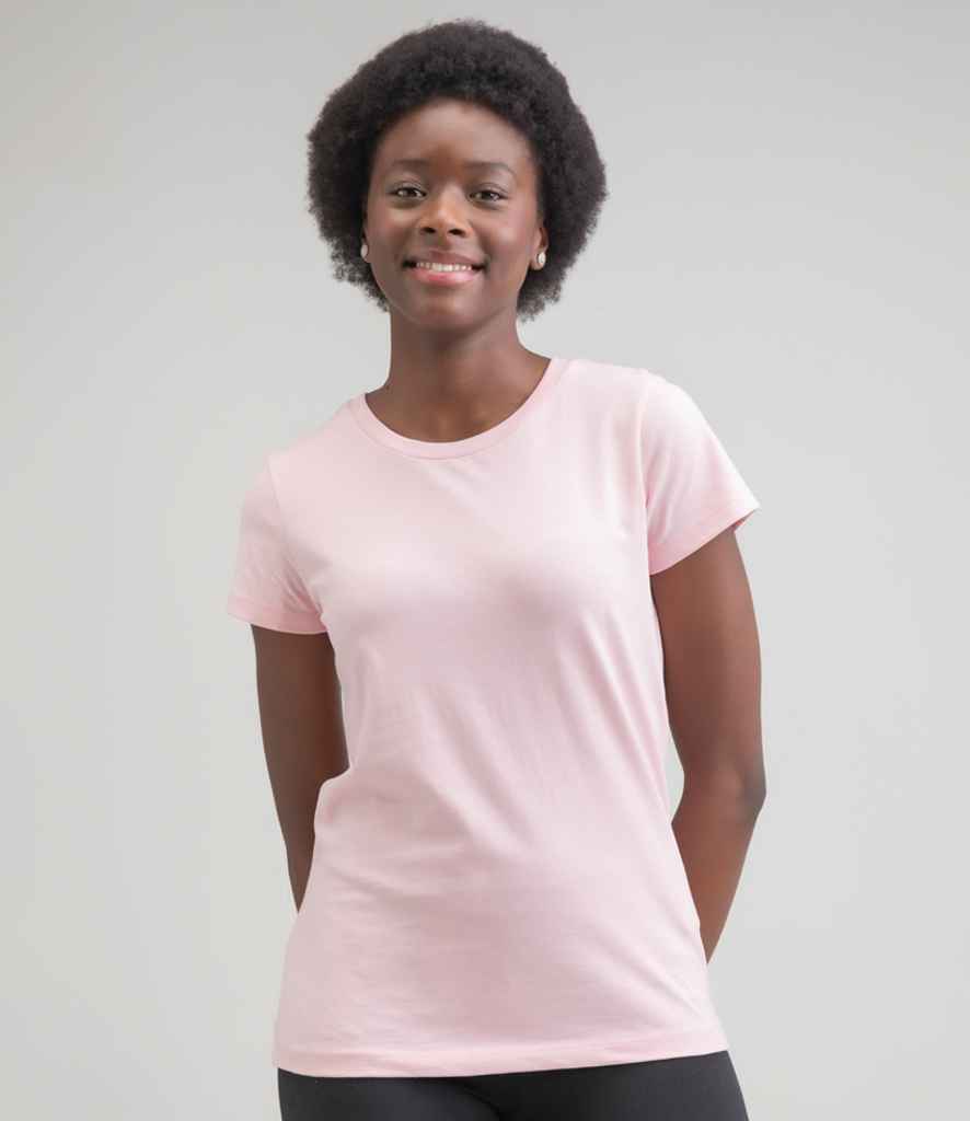 Mantis Ladies Essential T-Shirt in Soft Pink by Mantis — Custom branded clothing by Print Press, featuring premium embroidery produced in our specialist print lab in the UK.