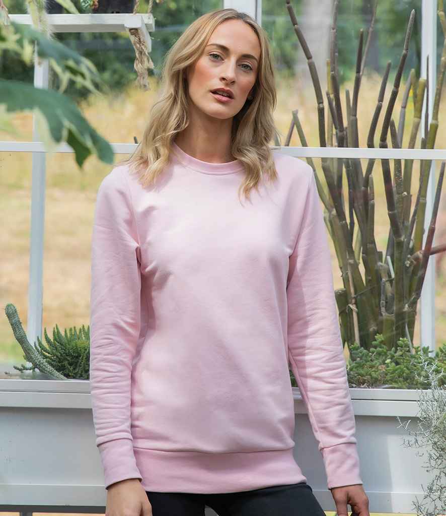Mantis Unisex Essential Sweatshirt in Soft Pink by Mantis — Custom branded clothing by Print Press, featuring premium embroidery produced in our specialist print lab in the UK.