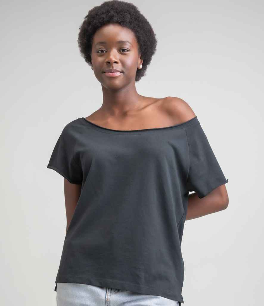 Mantis Ladies Flash Dance T-Shirt in Black by Mantis — Custom branded clothing by Print Press, featuring premium embroidery produced in our specialist print lab in the UK.