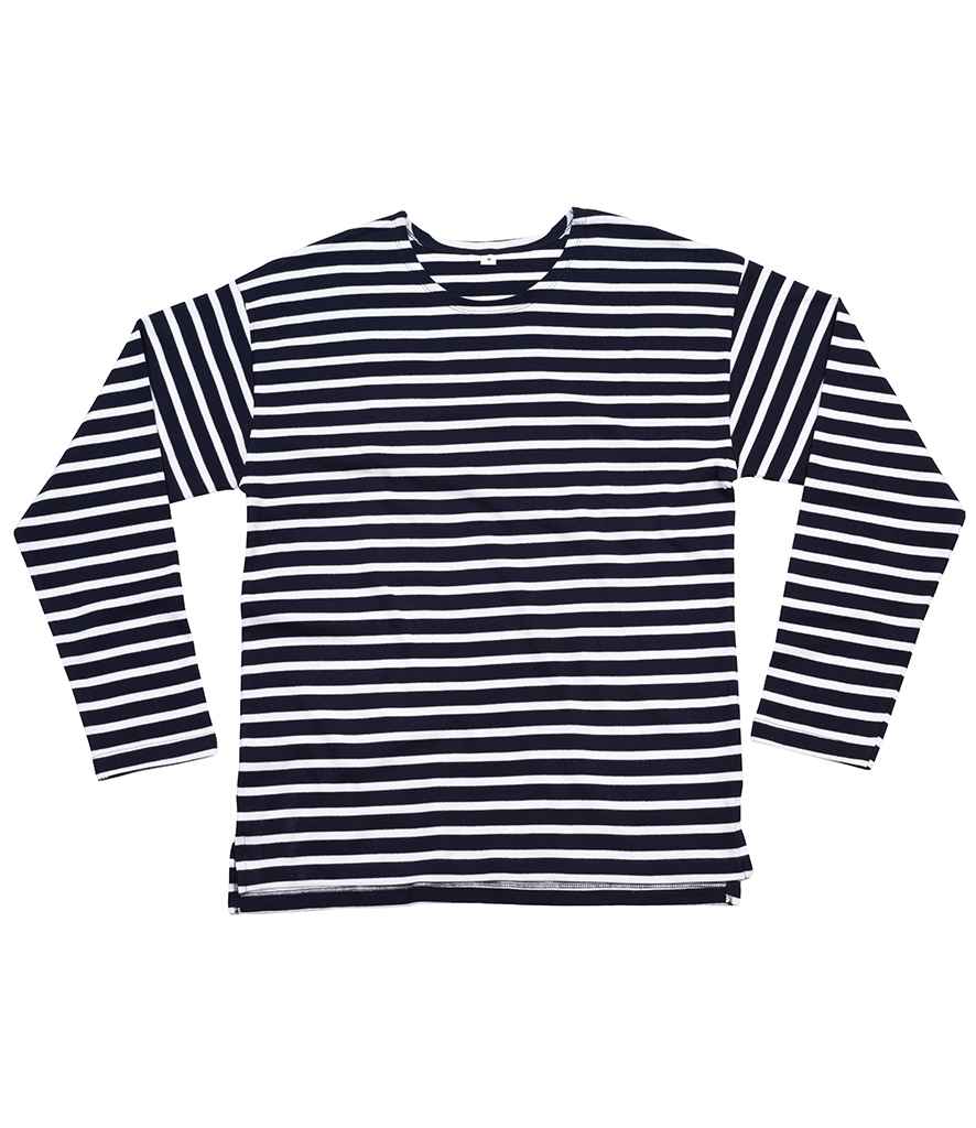 One By Mantis Unisex Long Sleeve Breton Stripe T-Shirt in by Mantis — Custom branded clothing by Print Press, featuring premium embroidery produced in our specialist print lab in the UK.