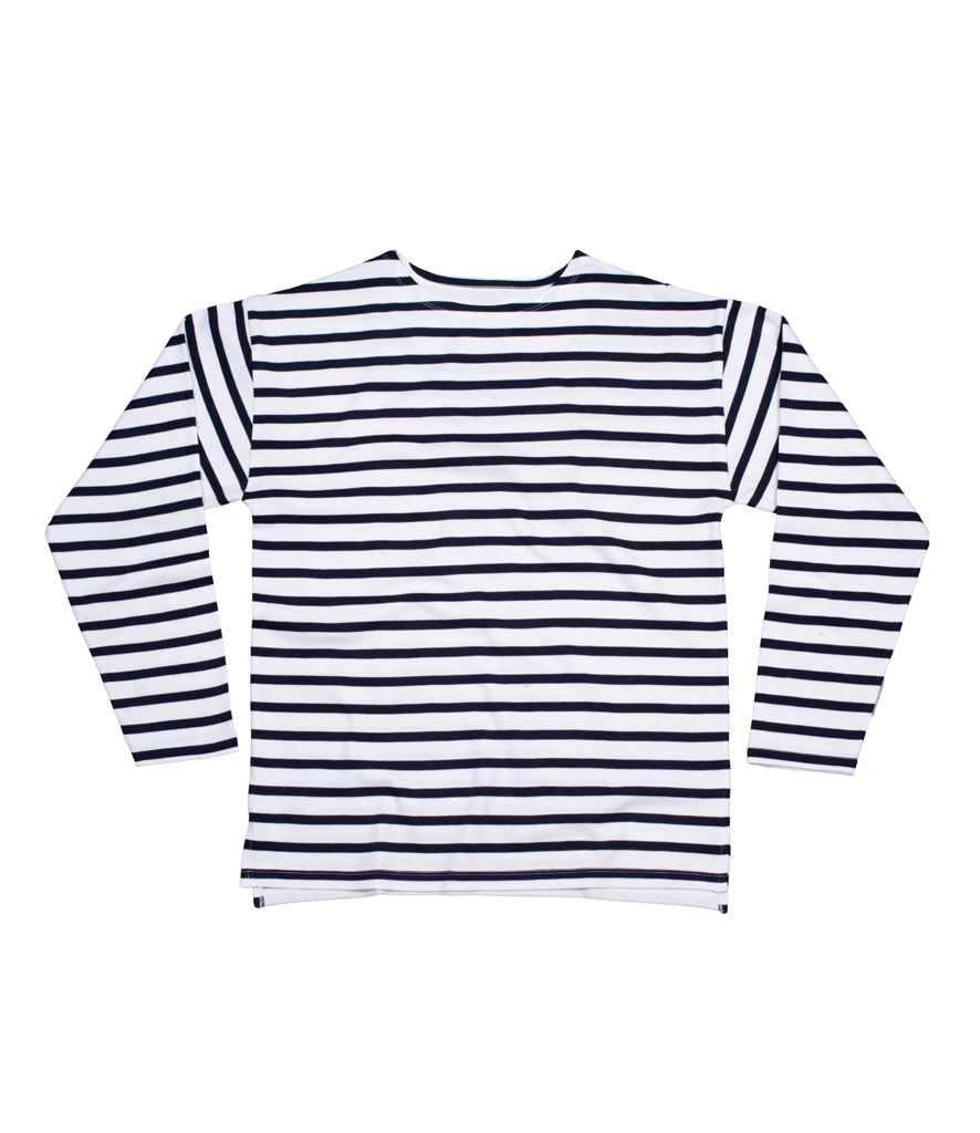 One By Mantis Unisex Long Sleeve Breton Stripe T-Shirt in by Mantis — Custom branded clothing by Print Press, featuring premium embroidery produced in our specialist print lab in the UK.