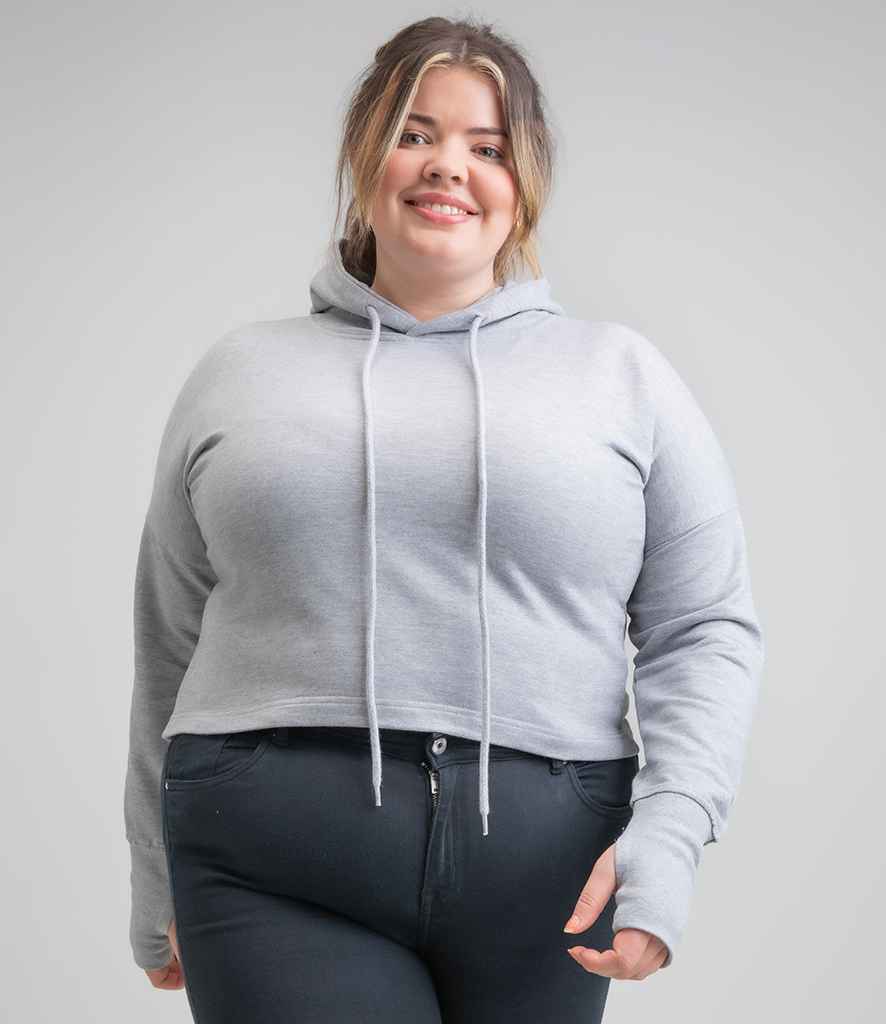 Mantis Ladies Cropped Hoodie in Heather Marl by Mantis — Custom branded clothing by Print Press, featuring premium embroidery produced in our specialist print lab in the UK.