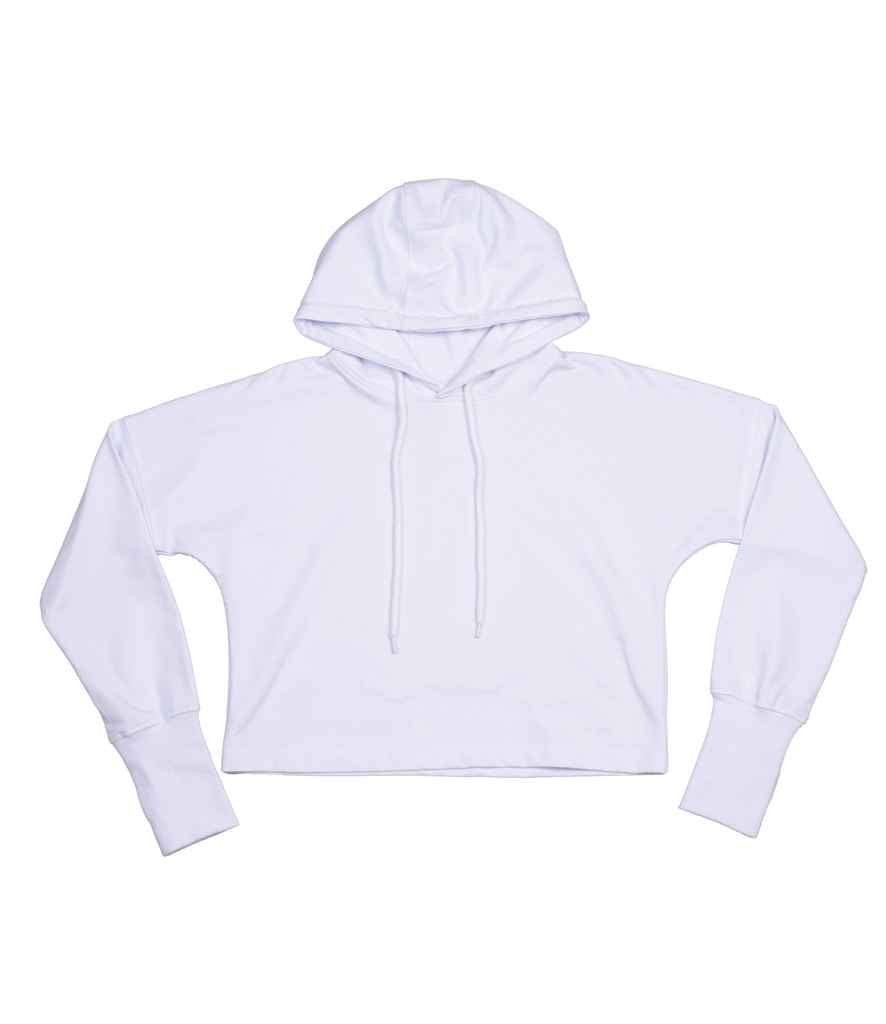 Mantis Ladies Cropped Hoodie in White by Mantis — Custom branded clothing by Print Press, featuring premium embroidery produced in our specialist print lab in the UK.