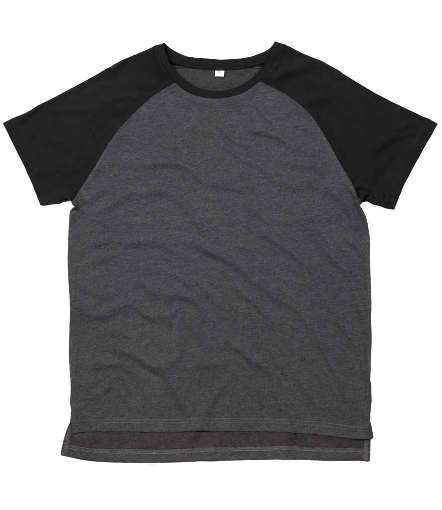 Superstar by Mantis Contrast Baseball T-Shirt in Charcoal Marl Black by Superstar by Mantis — Custom branded clothing by Print Press, featuring premium embroidery produced in our specialist print lab in the UK.