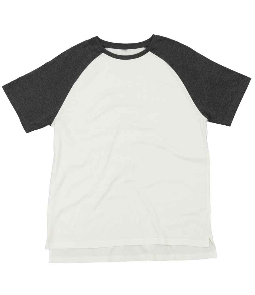 Superstar by Mantis Contrast Baseball T-Shirt in Washed White Charcoal Marl by Superstar by Mantis — Custom branded clothing by Print Press, featuring premium embroidery produced in our specialist print lab in the UK.