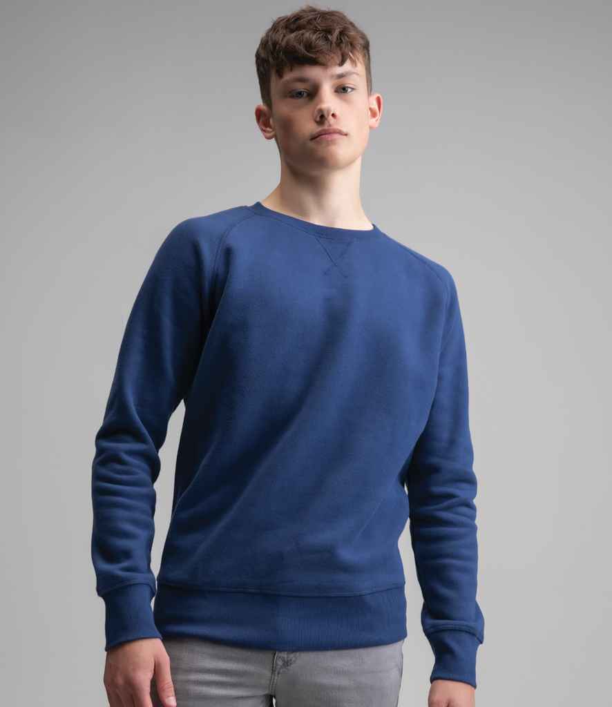 Superstar by Mantis Raglan Sweatshirt in Swiss Navy by Superstar by Mantis — Custom branded clothing by Print Press, featuring premium embroidery produced in our specialist print lab in the UK.