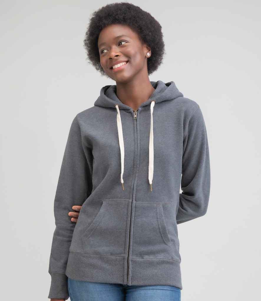 Superstar by Mantis Ladies Full Zip Hoodie in Charcoal Marl by Superstar by Mantis — Custom branded clothing by Print Press, featuring premium embroidery produced in our specialist print lab in the UK.