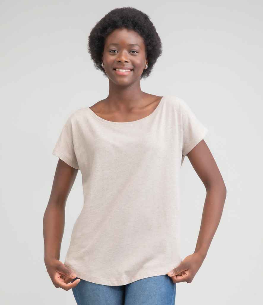 Mantis Ladies Loose Fit T-Shirt in Natural Marl by Mantis — Custom branded clothing by Print Press, featuring premium embroidery produced in our specialist print lab in the UK.