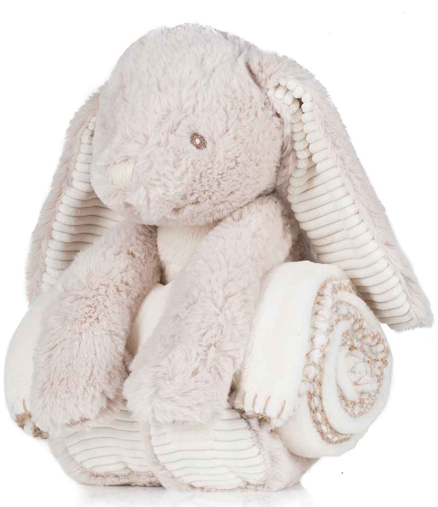 Mumbles Rabbit and Blanket Set in M Cream by Mumbles — Custom branded clothing by Print Press, featuring premium embroidery produced in our specialist print lab in the UK.