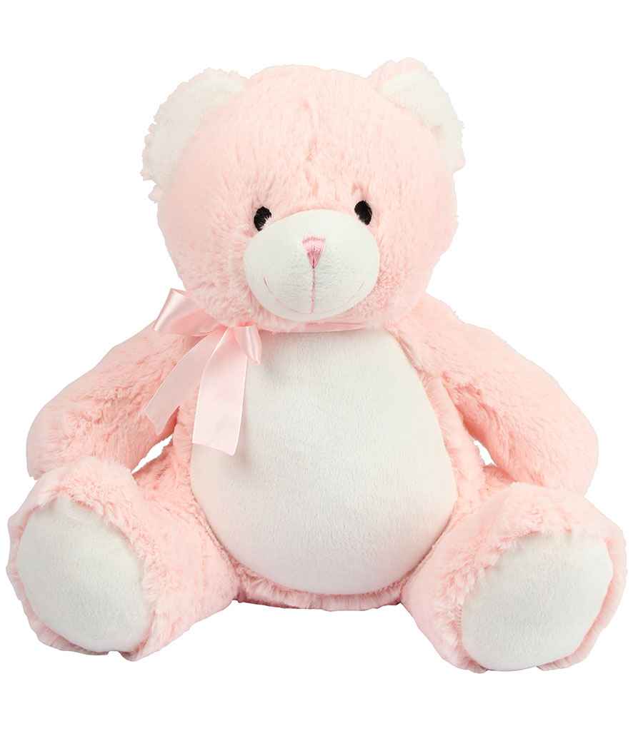 Mumbles Zippie New Baby Bear in ONE Pink by Mumbles — Custom branded clothing by Print Press, featuring premium embroidery produced in our specialist print lab in the UK.