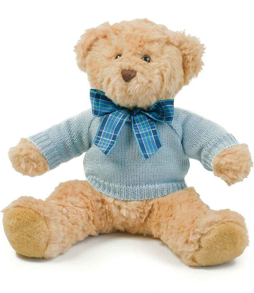 Mumbles Teddy Jumper in M Baby Blue by Mumbles — Custom branded clothing by Print Press, featuring premium embroidery produced in our specialist print lab in the UK.