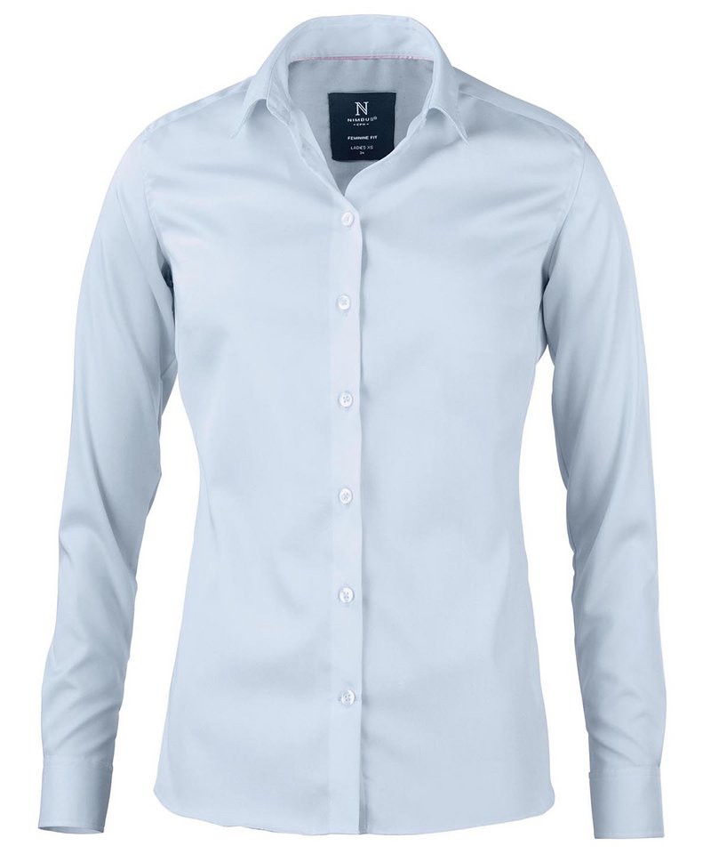 Women's Portland Shirt in Light Blue by Nimbus — Custom branded clothing by Print Press, featuring premium embroidery produced in our specialist print lab in the UK.