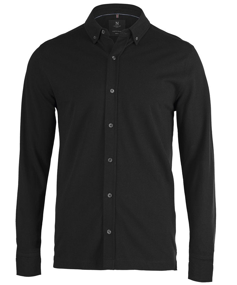 Kingston Casual Shirt in Black by Nimbus — Custom branded clothing by Print Press, featuring premium embroidery produced in our specialist print lab in the UK.
