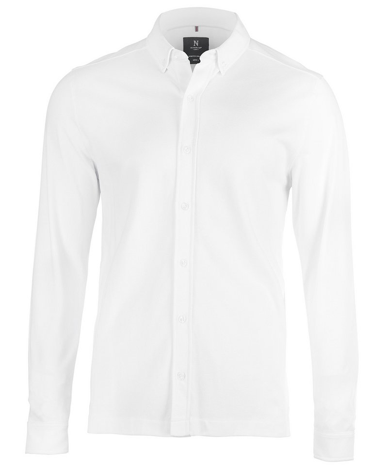 Kingston Casual Shirt in White by Nimbus — Custom branded clothing by Print Press, featuring premium embroidery produced in our specialist print lab in the UK.