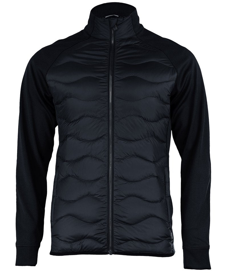 Stillwater Hybrid Down Jacket in Black by Nimbus — Custom branded clothing by Print Press, featuring premium embroidery produced in our specialist print lab in the UK.