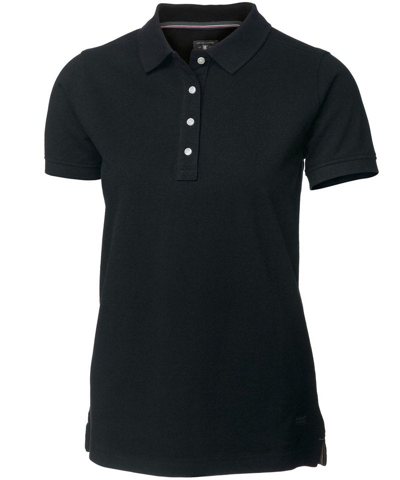 Women's Yale Polo in Black by Nimbus — Custom branded clothing by Print Press, featuring premium embroidery produced in our specialist print lab in the UK.