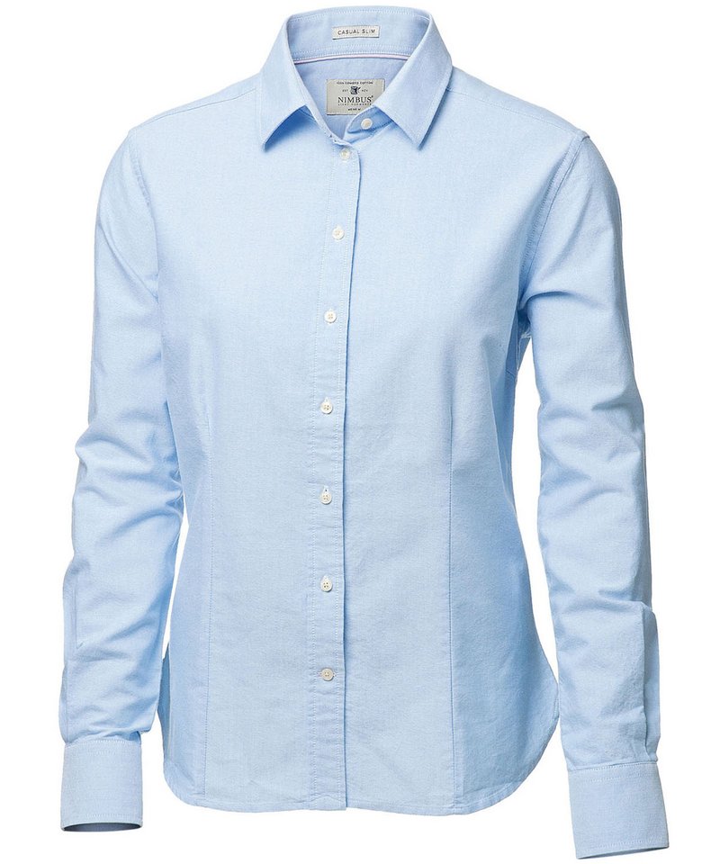 Women's Rochester Oxford Shirt in Light Blue by Nimbus — Custom branded clothing by Print Press, featuring premium embroidery produced in our specialist print lab in the UK.