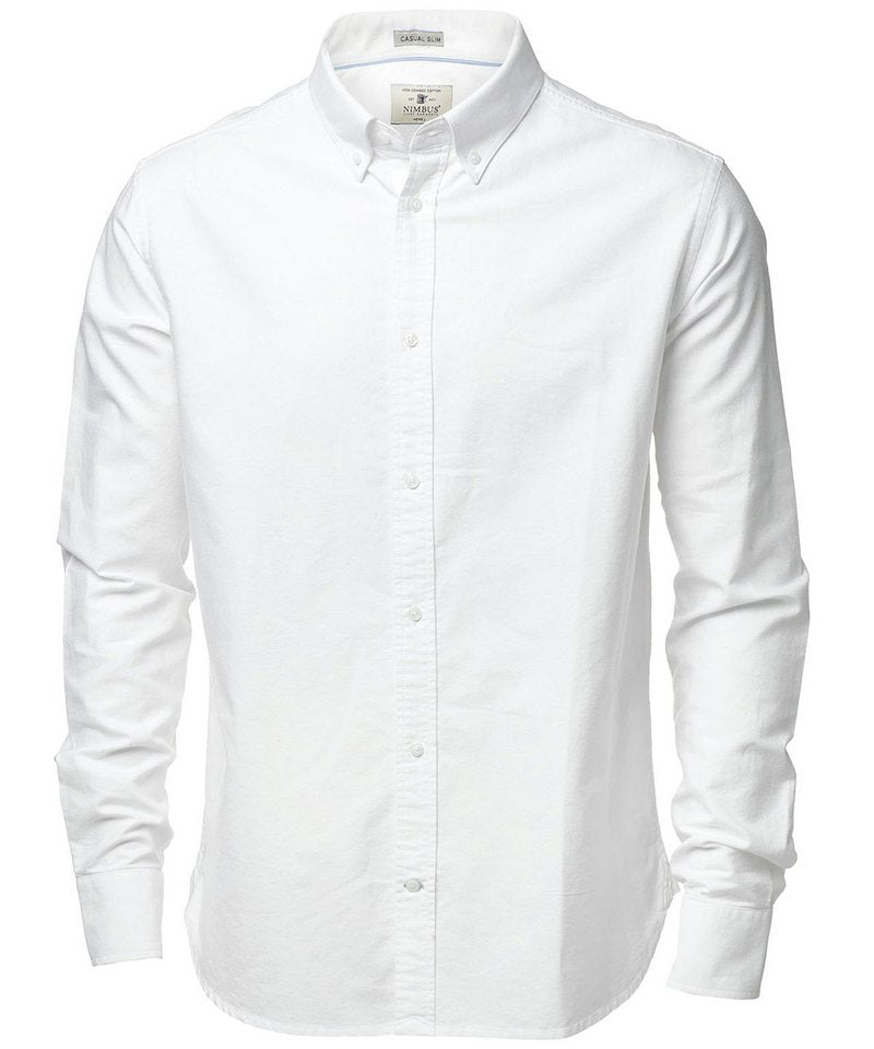 Rochester Oxford Shirt in White by Nimbus — Custom branded clothing by Print Press, featuring premium embroidery produced in our specialist print lab in the UK.