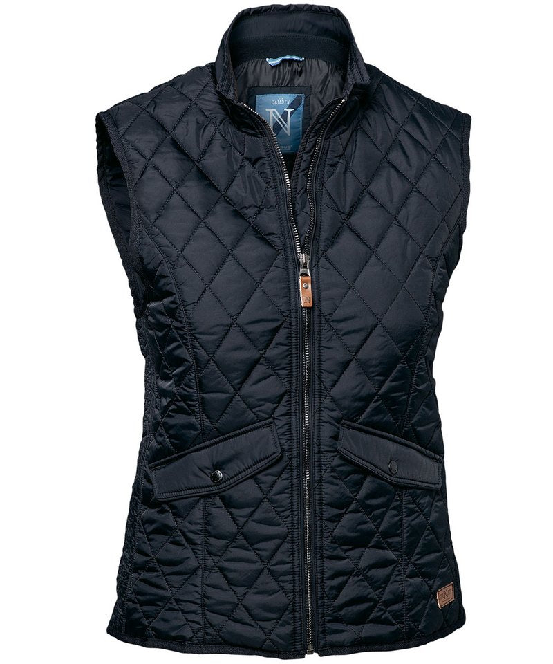 Women's Camden Gilet in Midnight Blue by Nimbus — Custom branded clothing by Print Press, featuring premium embroidery produced in our specialist print lab in the UK.