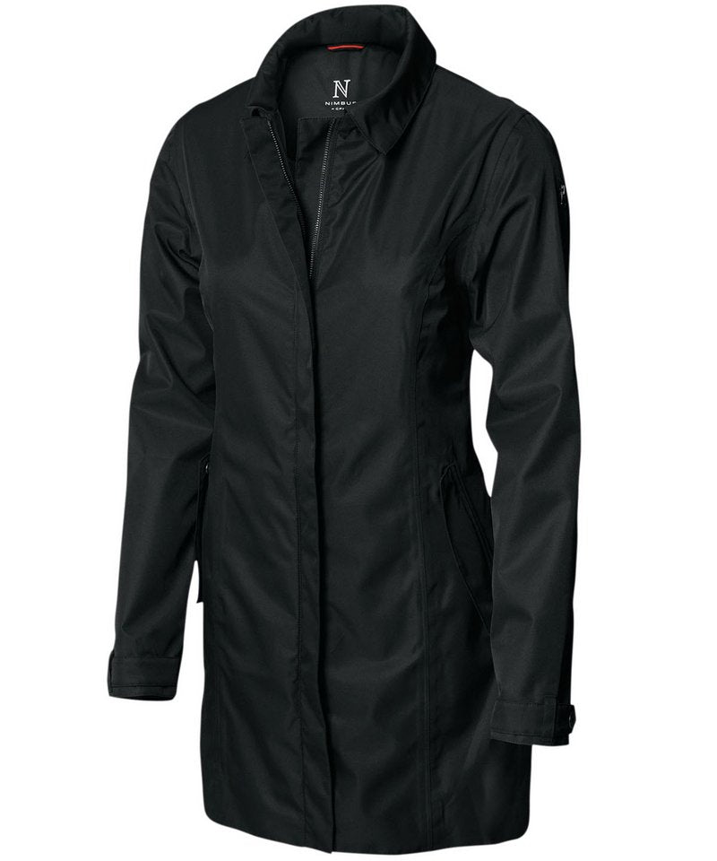 Women's Seattle Waterproof Business Coat in Black by Nimbus — Custom branded clothing by Print Press, featuring premium embroidery produced in our specialist print lab in the UK.