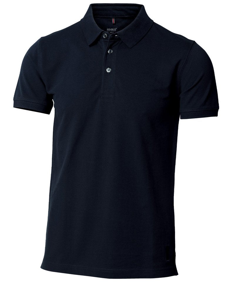 Harvard Stretch Deluxe Polo Shirt in Dark Navy by Nimbus — Custom branded clothing by Print Press, featuring premium embroidery produced in our specialist print lab in the UK.