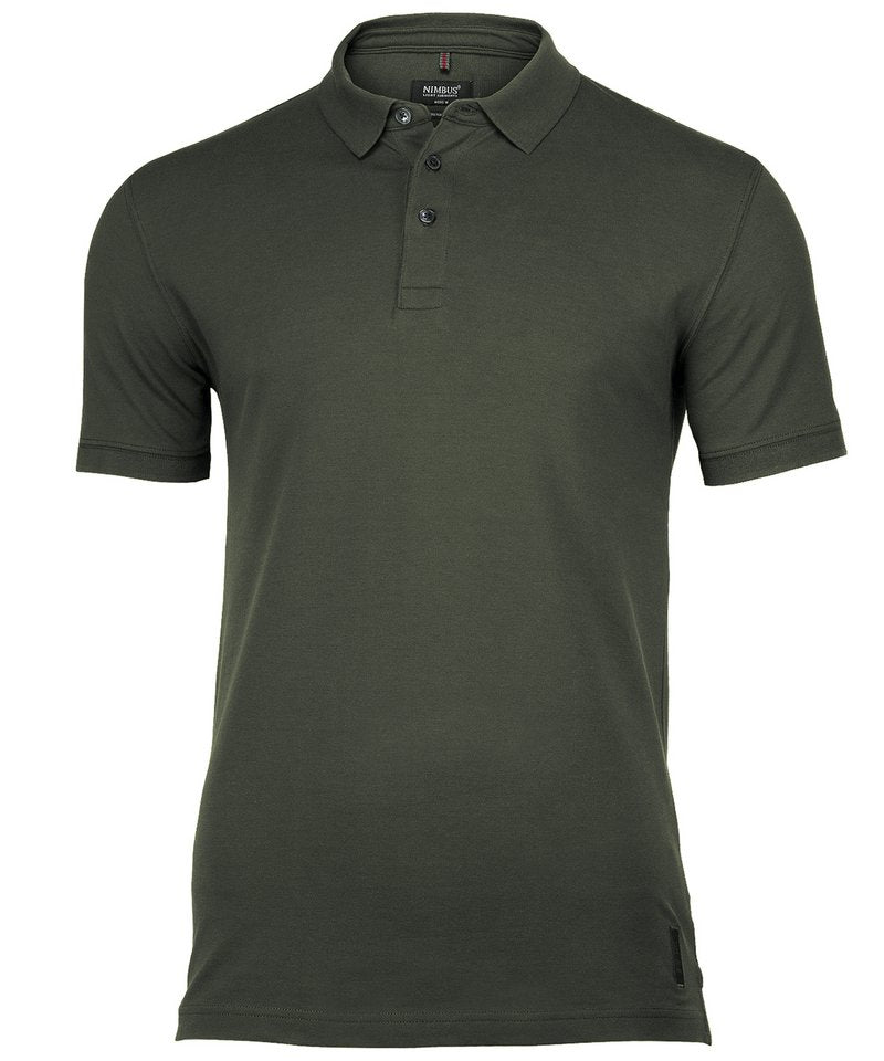 Harvard Stretch Deluxe Polo Shirt in Olive by Nimbus — Custom branded clothing by Print Press, featuring premium embroidery produced in our specialist print lab in the UK.