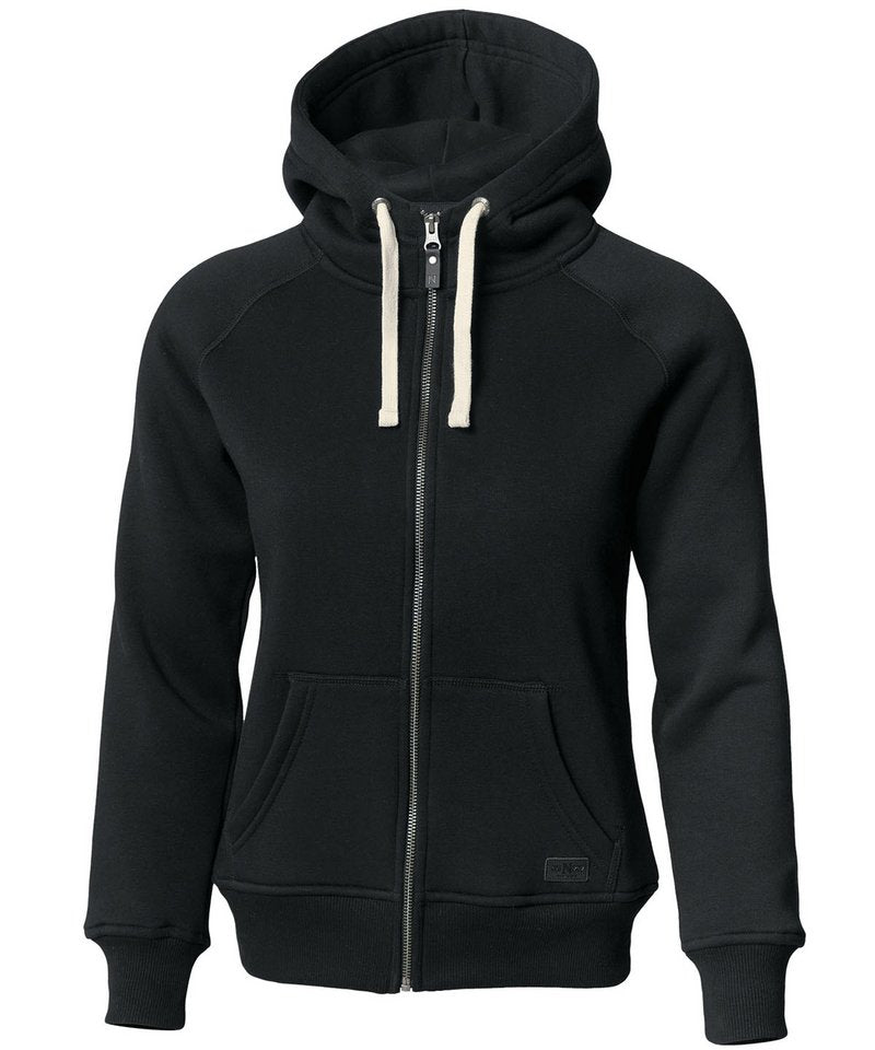 Women's Williamsburg Fashionable Hooded Sweatshirt in Black by Nimbus — Custom branded clothing by Print Press, featuring premium embroidery produced in our specialist print lab in the UK.