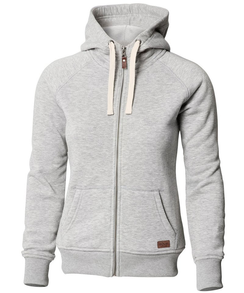 Women's Williamsburg Fashionable Hooded Sweatshirt in Grey Melange by Nimbus — Custom branded clothing by Print Press, featuring premium embroidery produced in our specialist print lab in the UK.