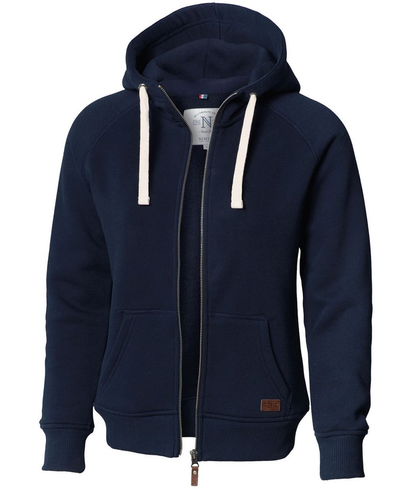 Women's Williamsburg Fashionable Hooded Sweatshirt in Navy by Nimbus — Custom branded clothing by Print Press, featuring premium embroidery produced in our specialist print lab in the UK.