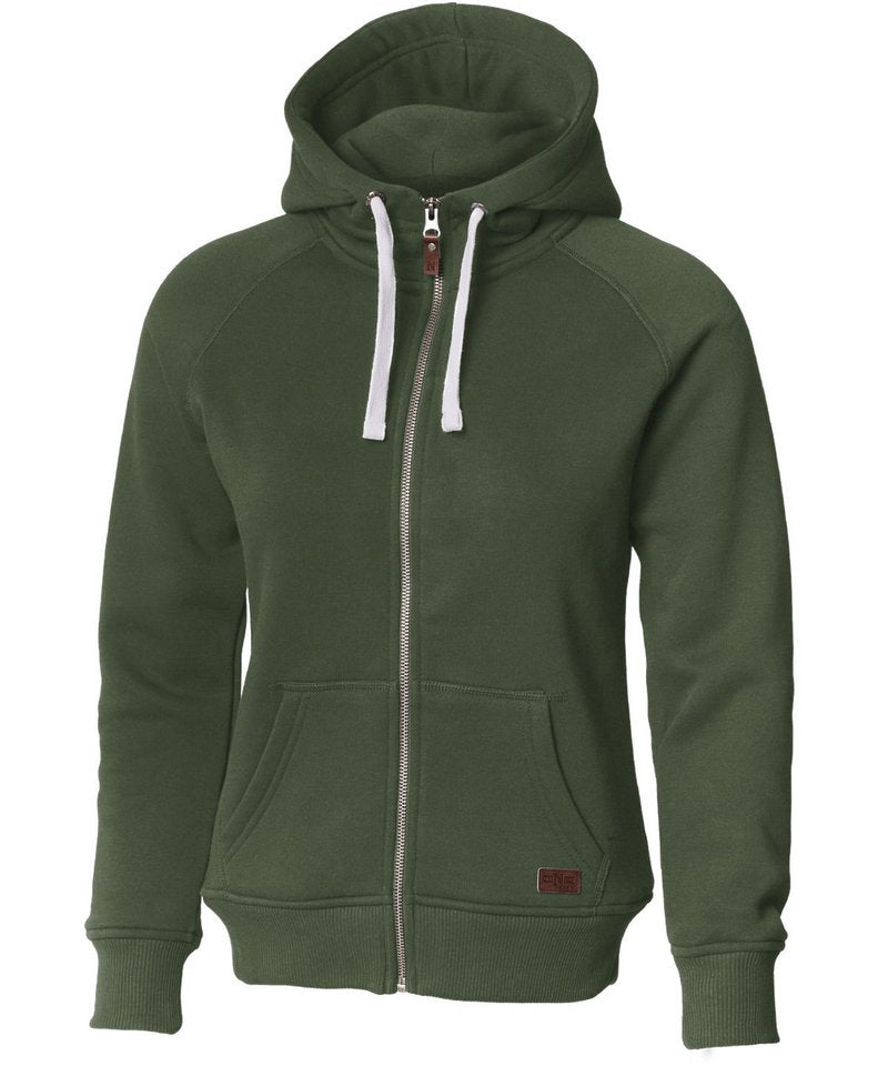 Women's Williamsburg Fashionable Hooded Sweatshirt in Olive by Nimbus — Custom branded clothing by Print Press, featuring premium embroidery produced in our specialist print lab in the UK.