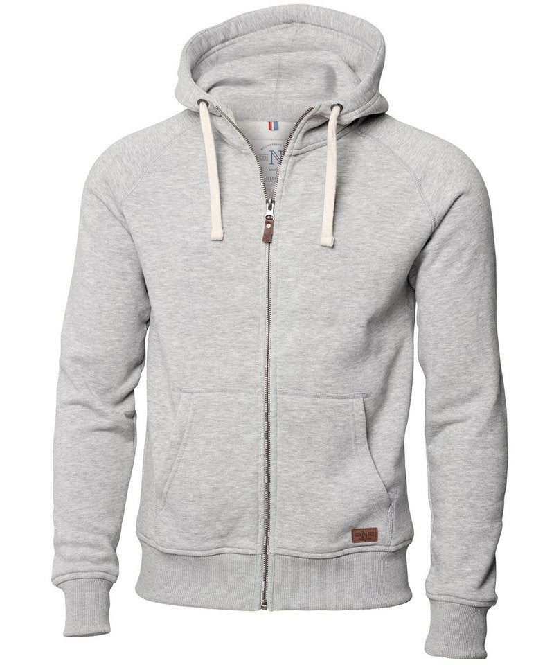 Williamsburg Fashionable Hooded Sweatshirt in Grey Melange by Nimbus — Custom branded clothing by Print Press, featuring premium embroidery produced in our specialist print lab in the UK.