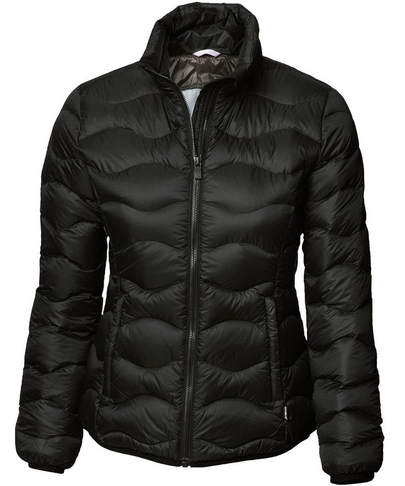 Women's Sierra Down Jacket in Black by Nimbus — Custom branded clothing by Print Press, featuring premium embroidery produced in our specialist print lab in the UK.