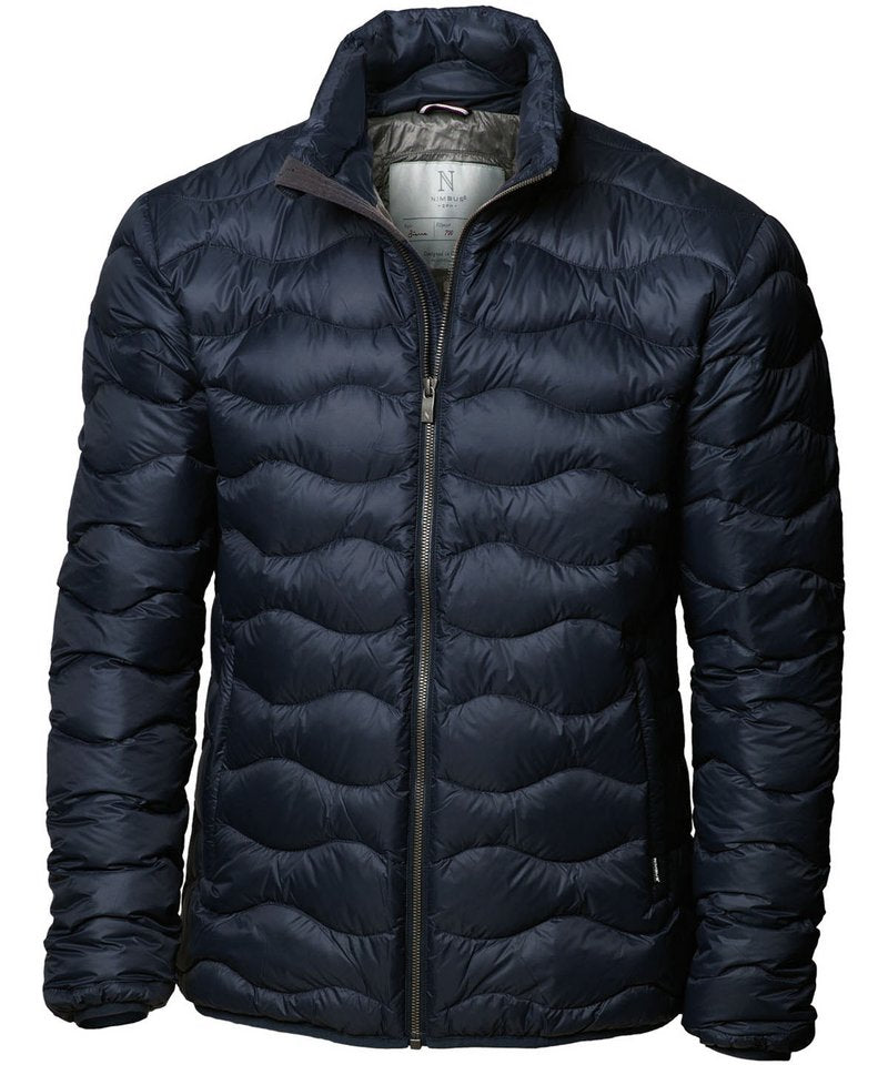 Sierra Down Jacket in Navy by Nimbus — Custom branded clothing by Print Press, featuring premium embroidery produced in our specialist print lab in the UK.