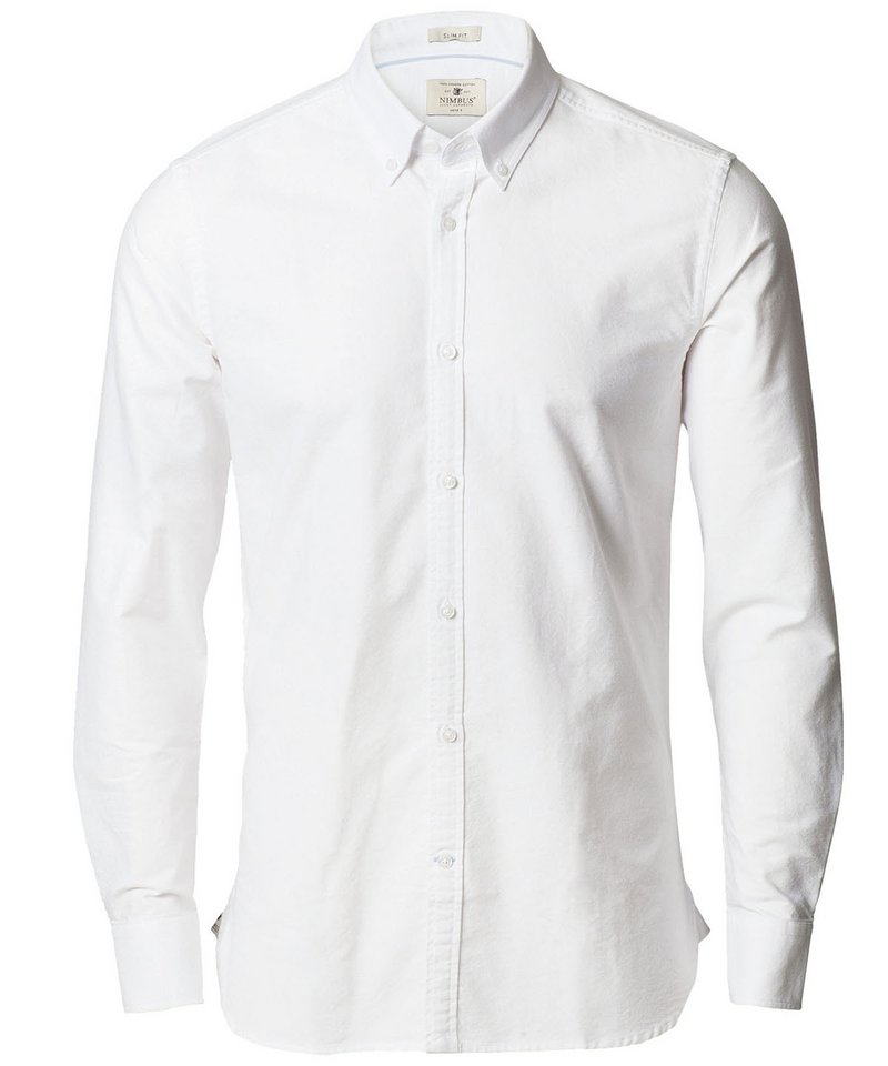 Rochester Oxford Shirt Slim Fit in White by Nimbus — Custom branded clothing by Print Press, featuring premium embroidery produced in our specialist print lab in the UK.