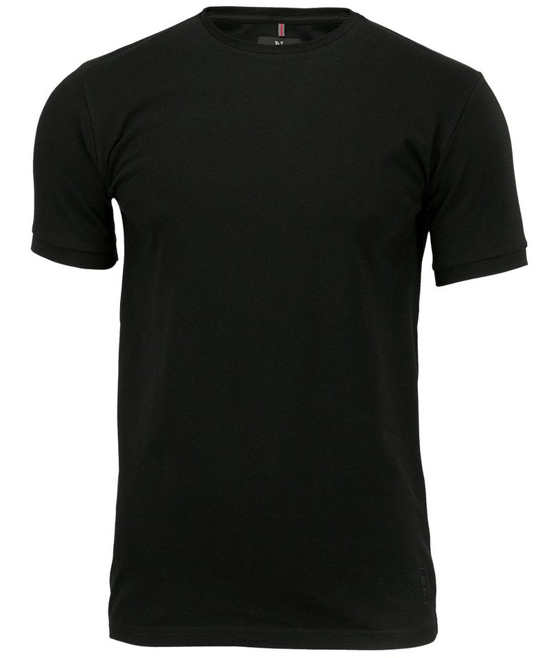 Danbury Pique Tee in Black by Nimbus — Custom branded clothing by Print Press, featuring premium embroidery produced in our specialist print lab in the UK.