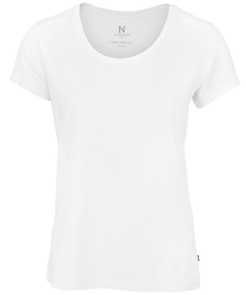 Women's Montauk Essential Tee in White by Nimbus — Custom branded clothing by Print Press, featuring premium embroidery produced in our specialist print lab in the UK.