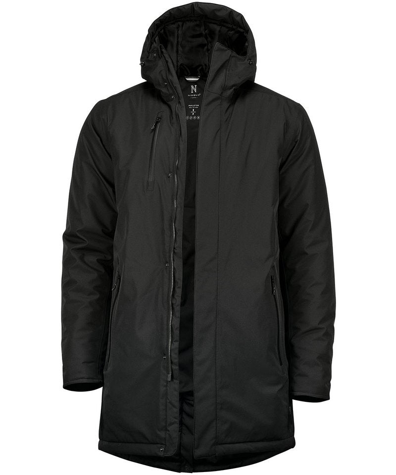 Mapleton Urban Tech Parka in Black by Nimbus — Custom branded clothing by Print Press, featuring premium embroidery produced in our specialist print lab in the UK.